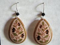 White & Green Spring Vines Teardrop Earrings Pysanky Eggshell Jewelry by So Jeo : pysanky pysanka ukrainian easter egg batik art eggshell jewelry pendants earrings drop dangle etched flowers gift women accessories accessory pendant necklace bail crystal finding sterling silver filled sojeo flowers celtic purple white red pink brown green purple orange cream burgundy magenta teal turqoise crows crow blue black so jeo art handmade